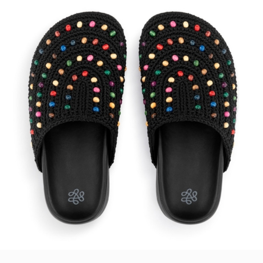 The Sak Black Multicolor Beaded Mules
